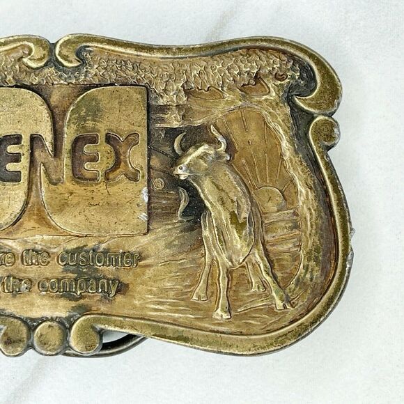 Vintage Bergamot Brass Works Cenex Farmers Union Central Exchange Belt Buckle ✨ - Picture 5 of 9